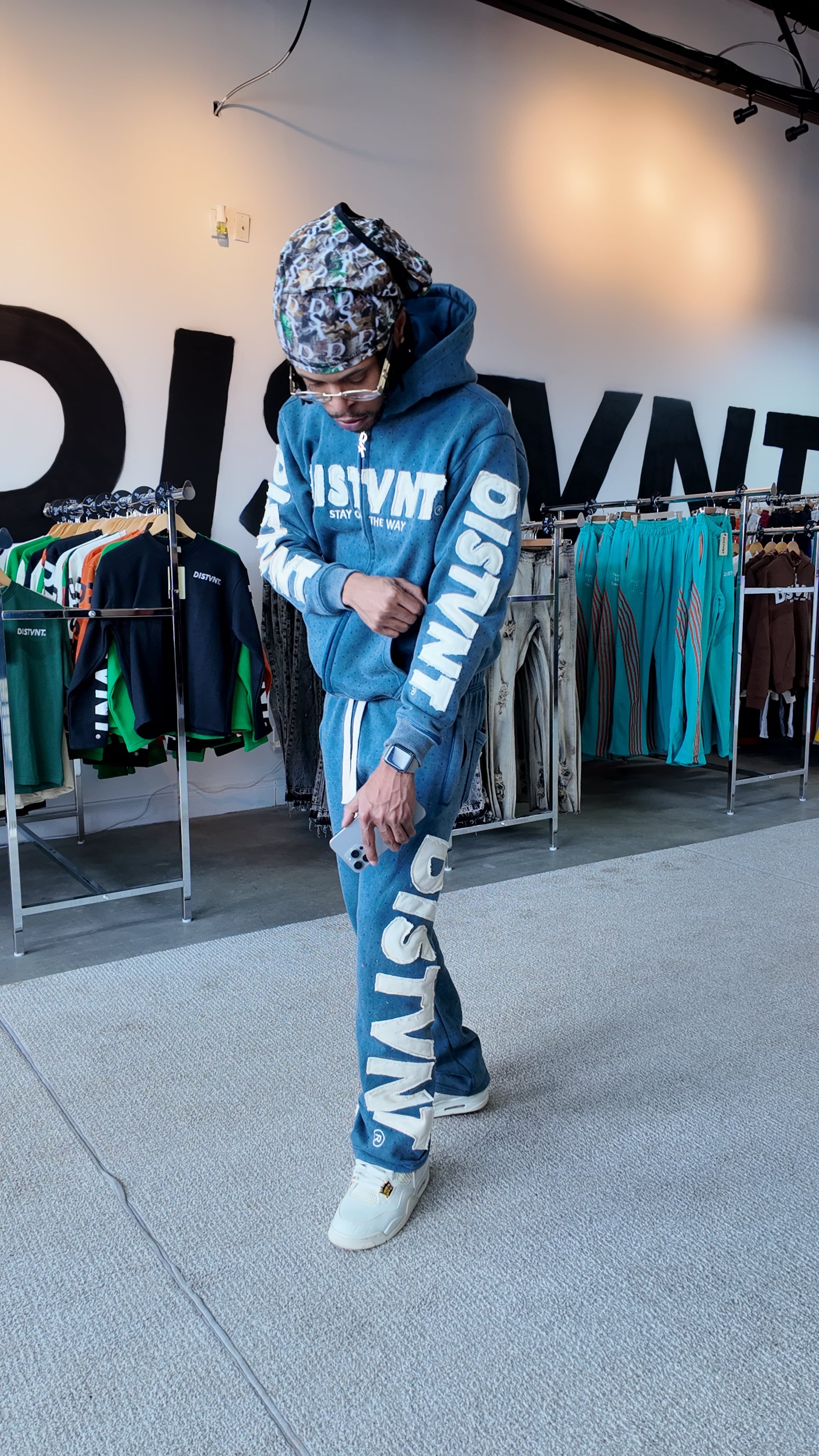 Distressed Zip Hoodie