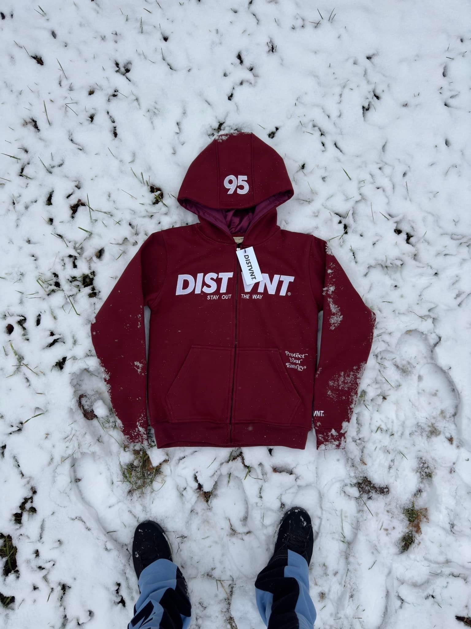 HEAVYWEIGHT Satin Lined Zip-Up Hoodie (Maroon)