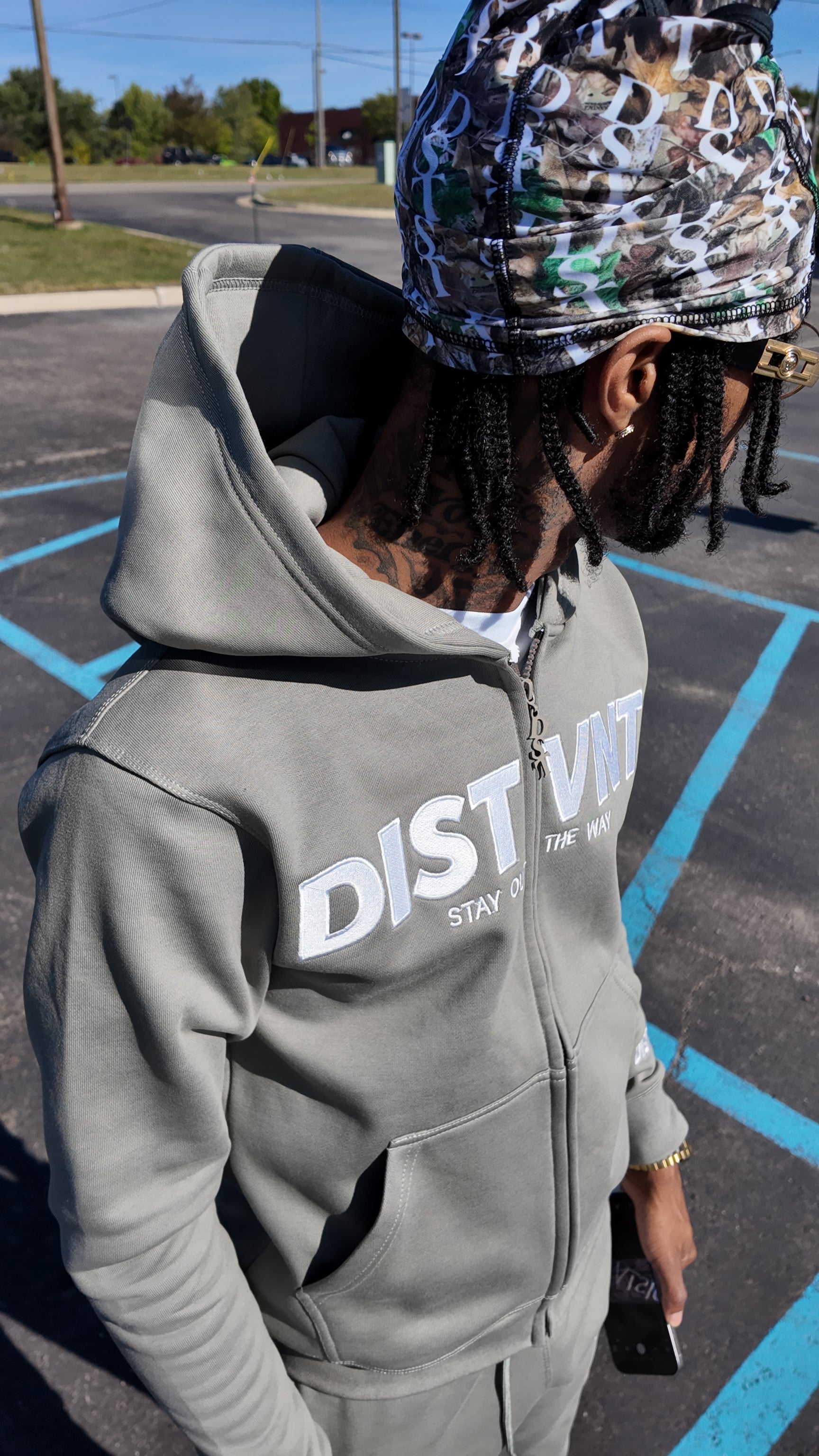 Stone Grey Zip Hoodie