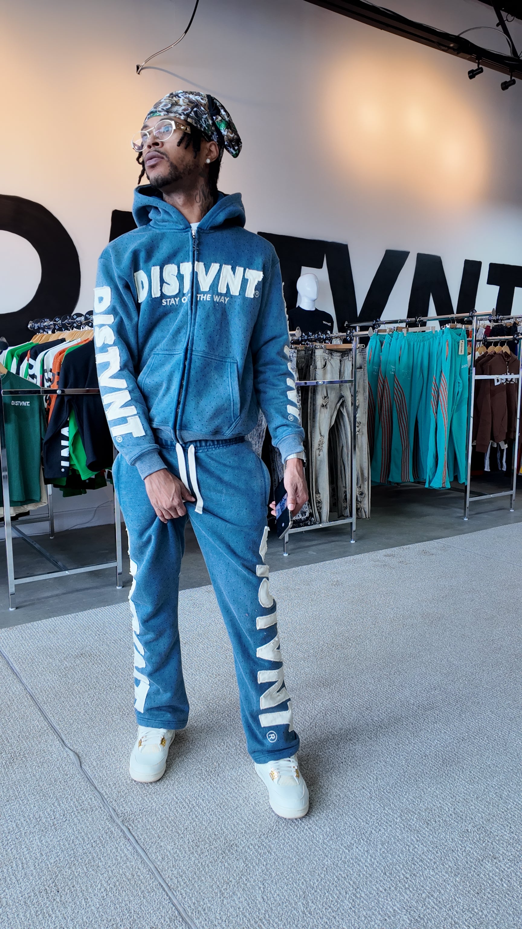 Distressed Zip Hoodie