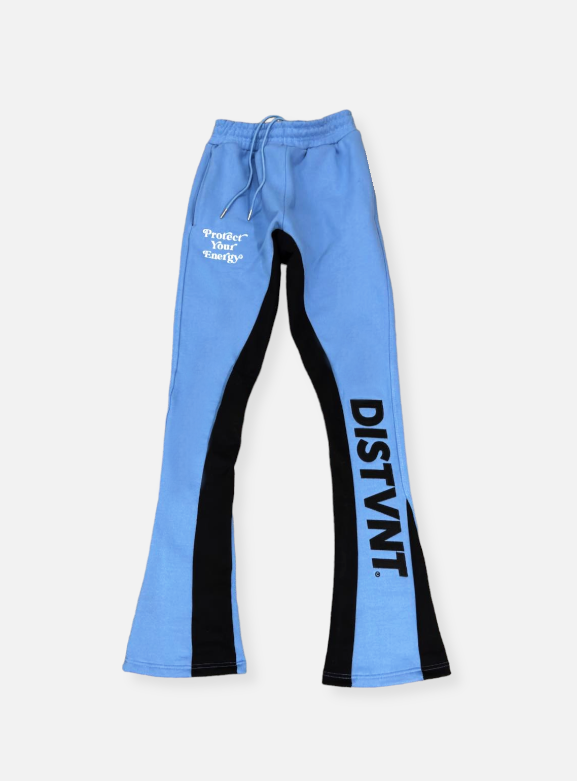 Two Tone Stacked Sweatpants Light Blue Slim Fit
