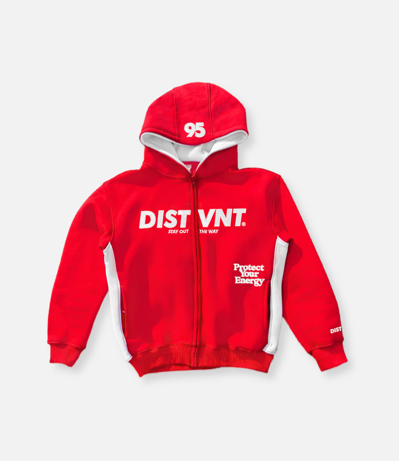Two Tone Zip-Up Hoodie (Red)