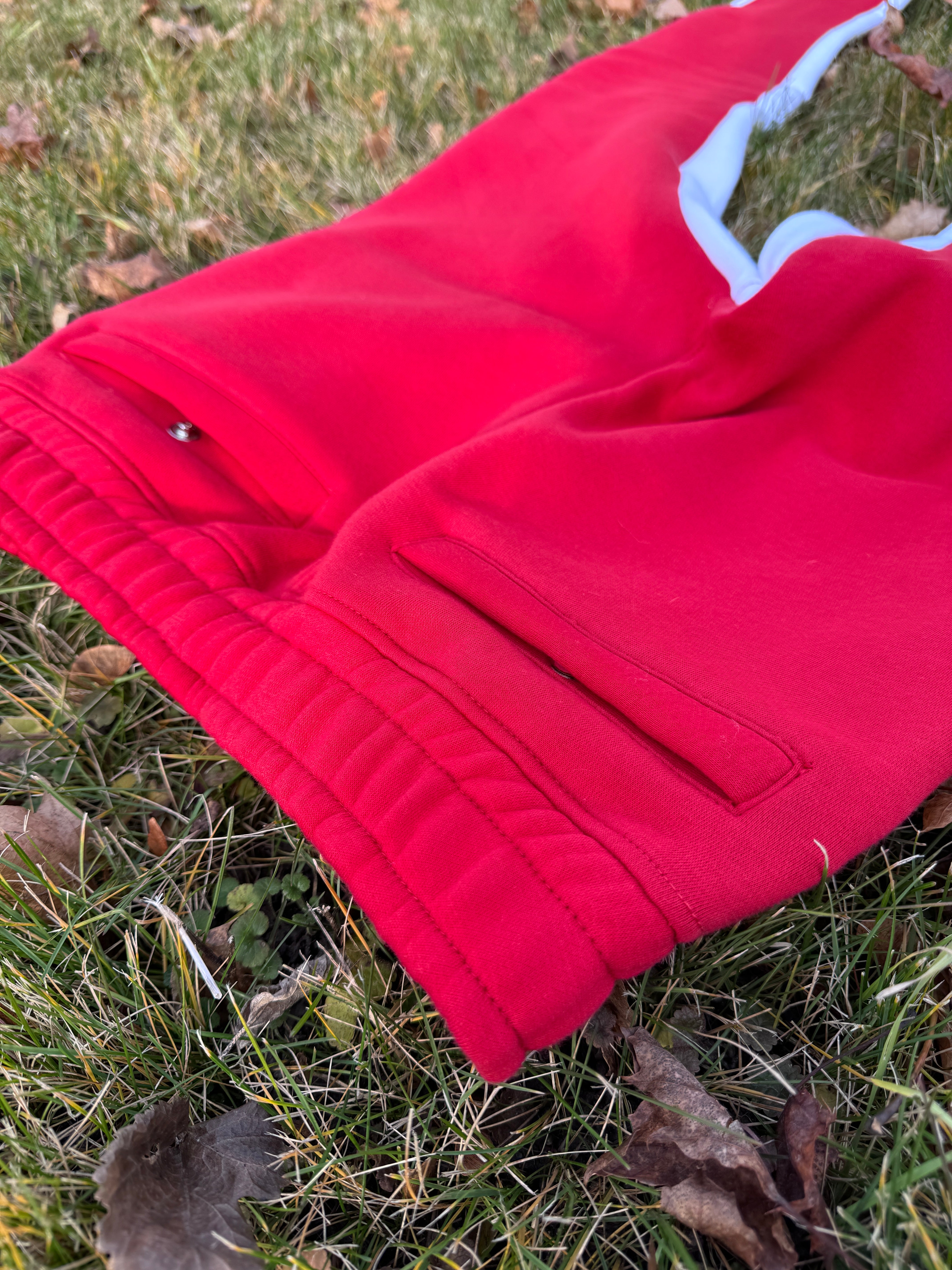 Two Tone Stacked Sweatpants (Red)