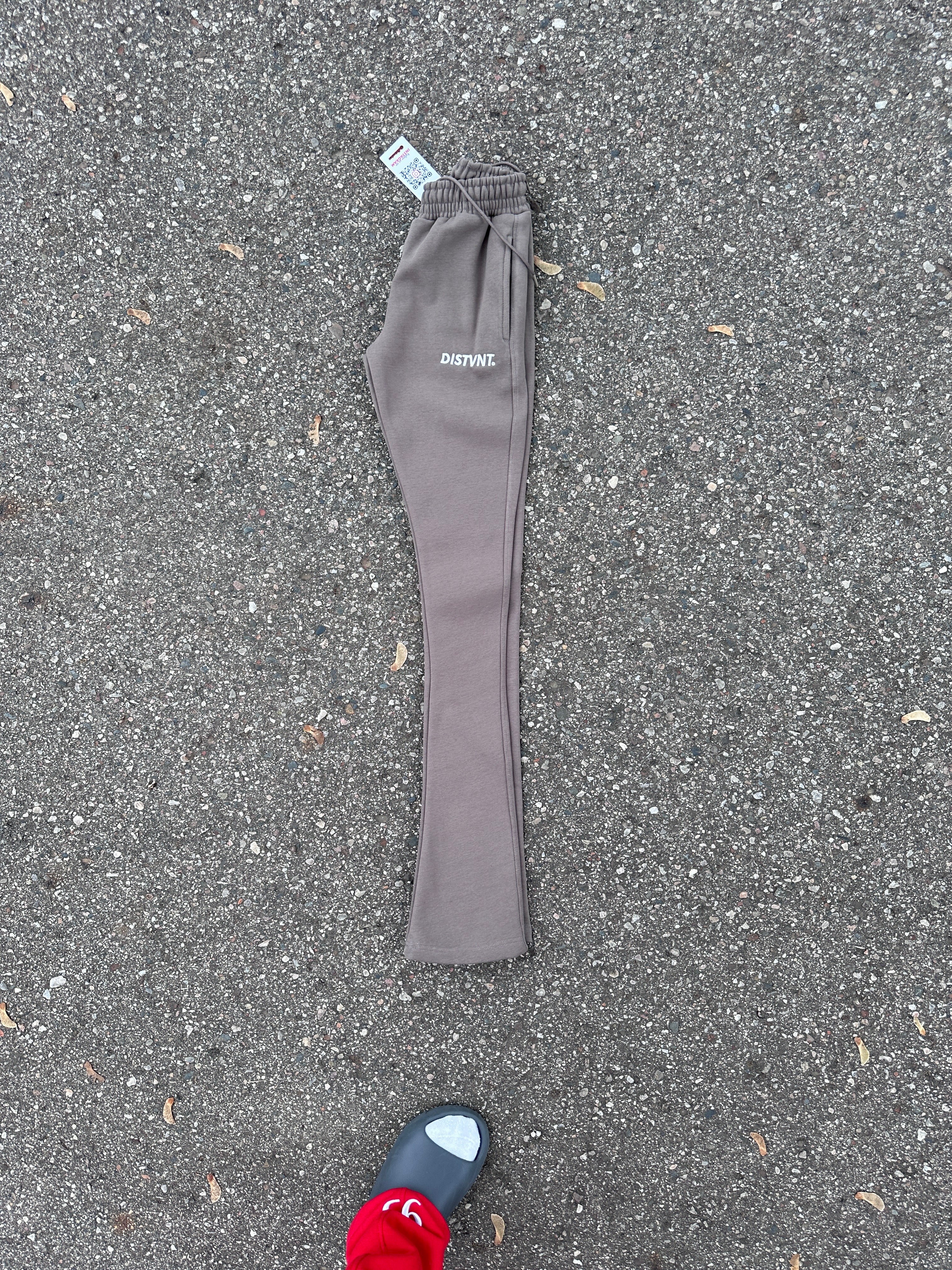 Stone Grey Stacked Sweatpants