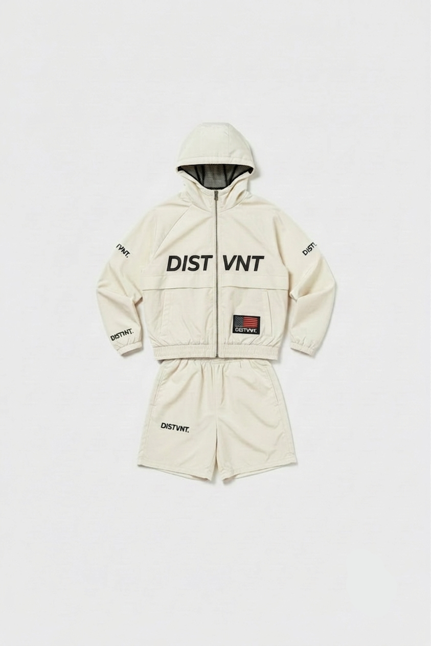 WINDBREAKER HOODIE SHORT SET