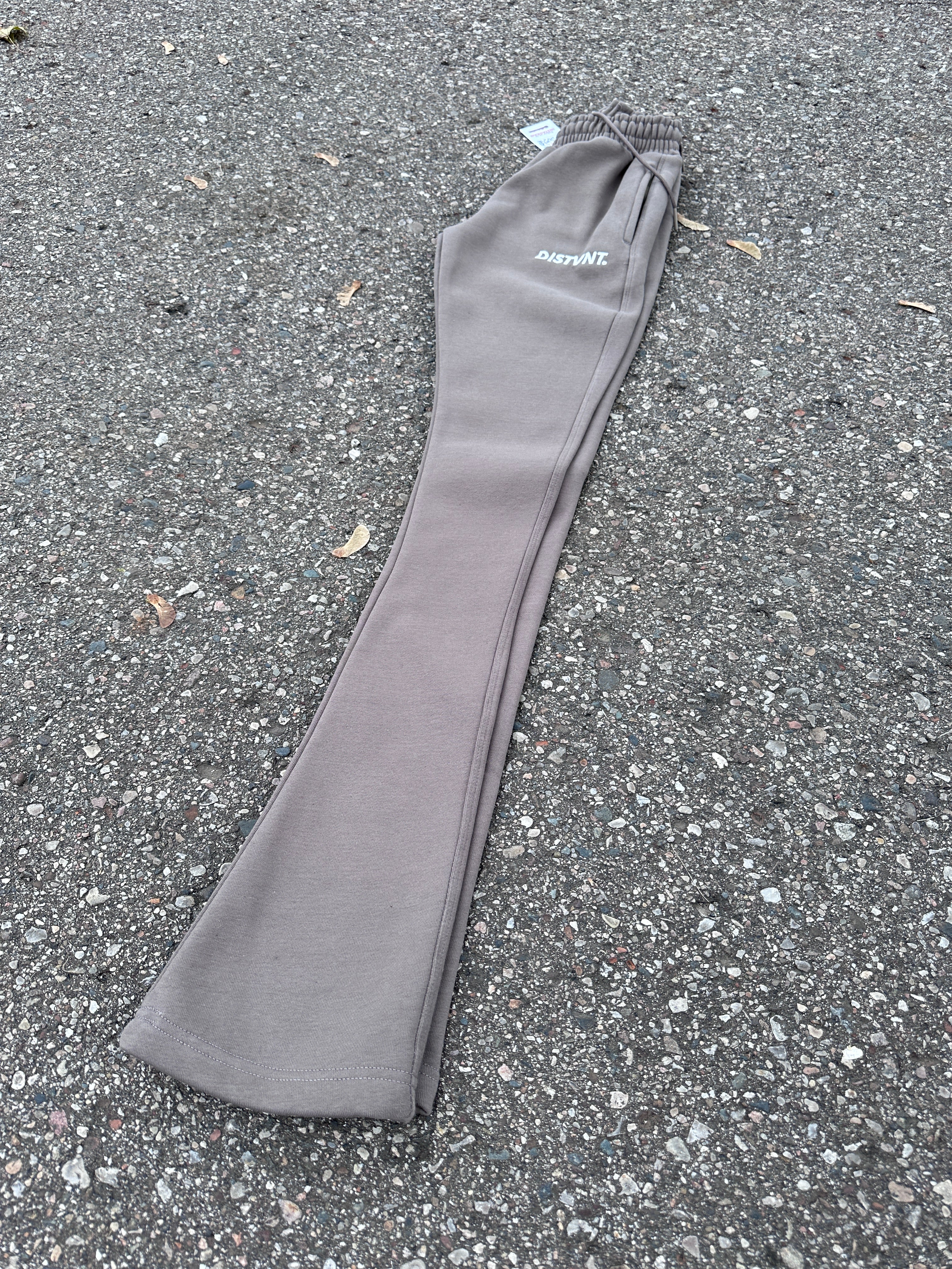 Stone Grey Stacked Sweatpants