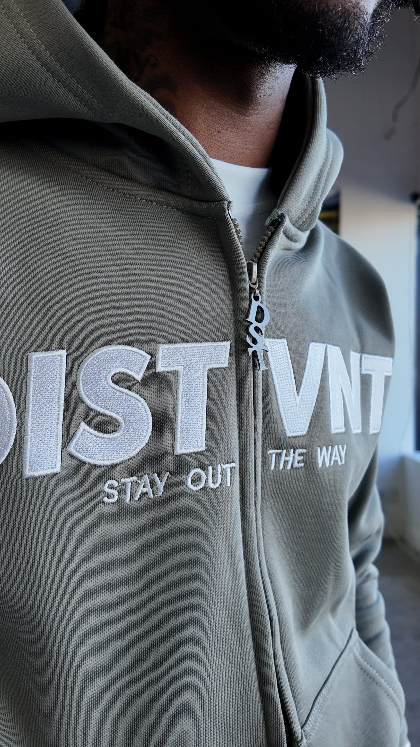 Stone Grey Zip Hoodie