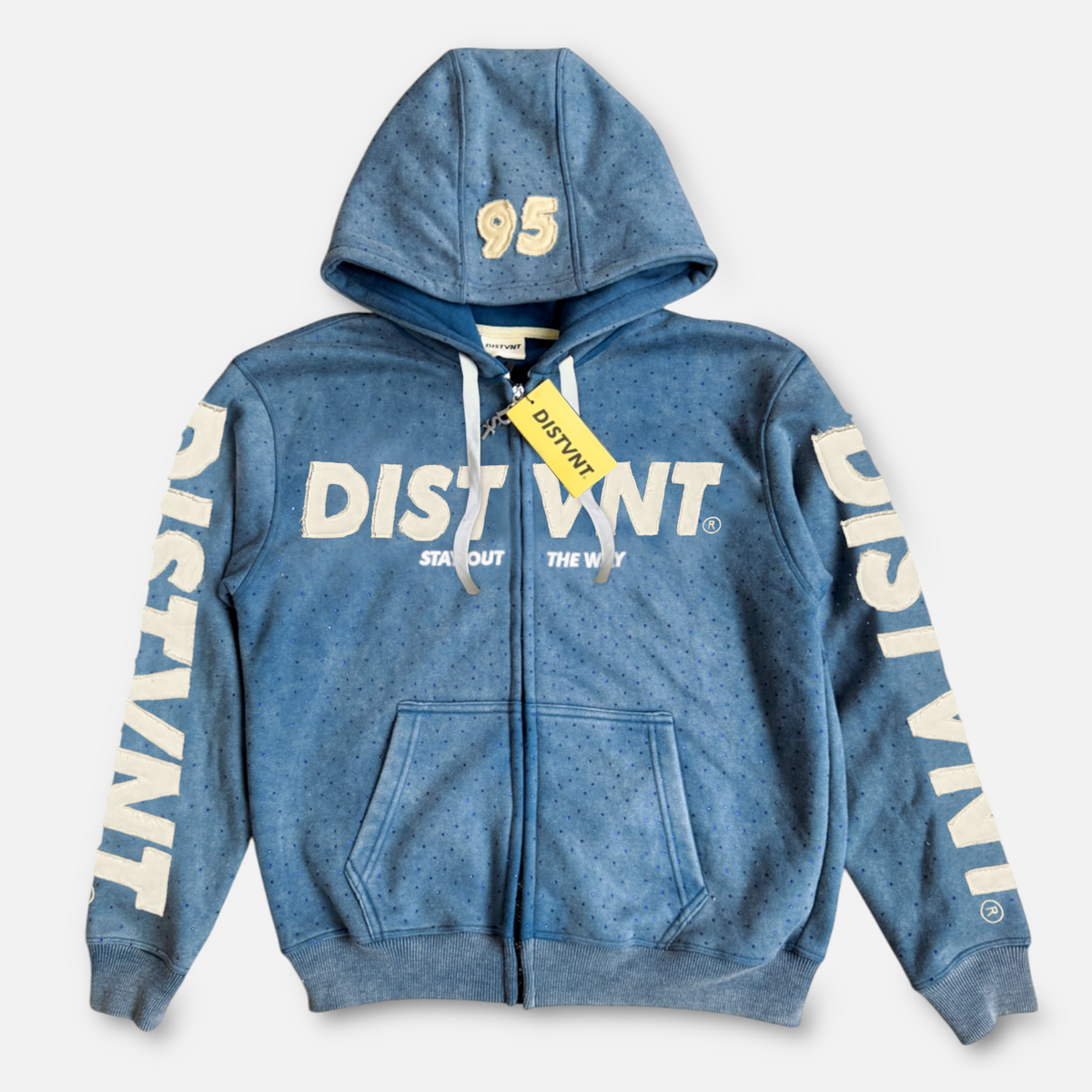 Distressed Zip Hoodie