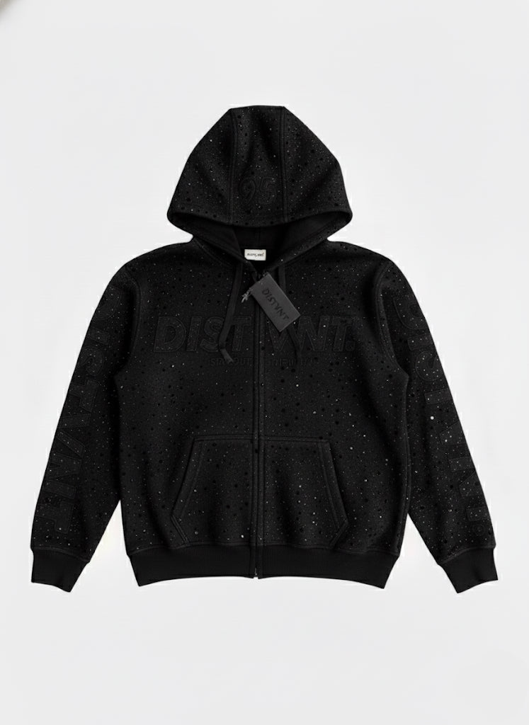 Distressed Zip Hoodie (DARK MODE)