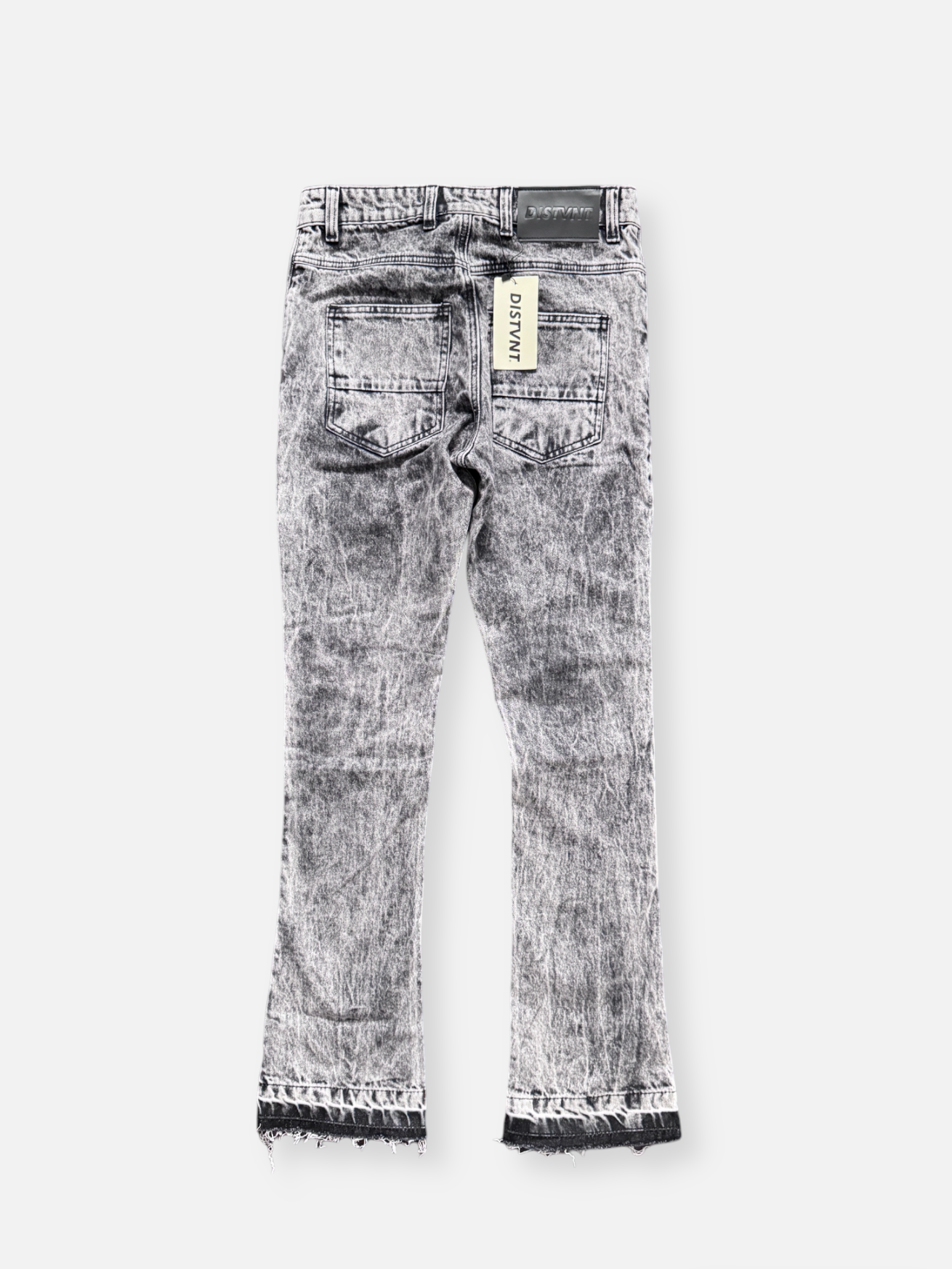 Distressed Washed Flare Jeans