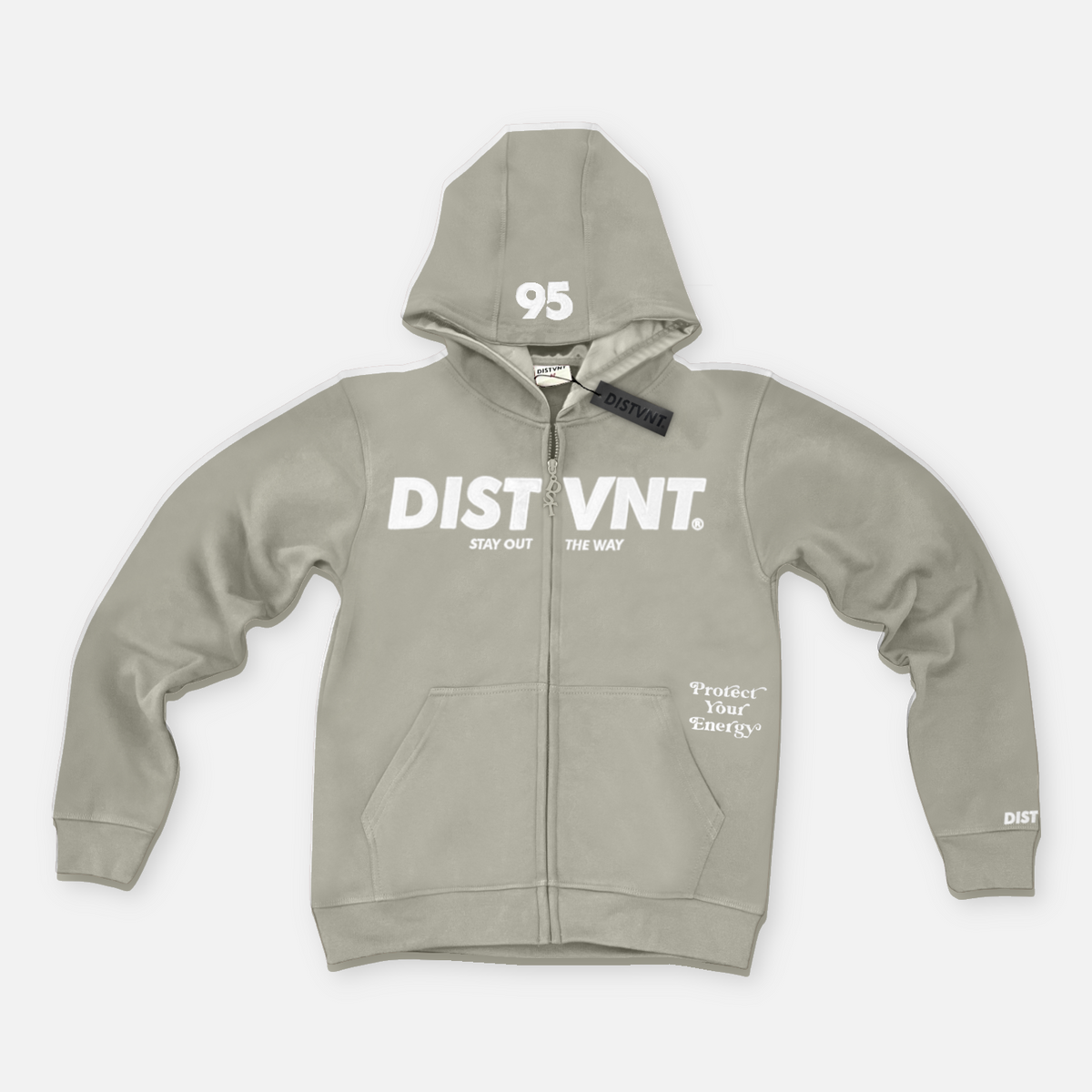 Stone Grey Zip Hoodie