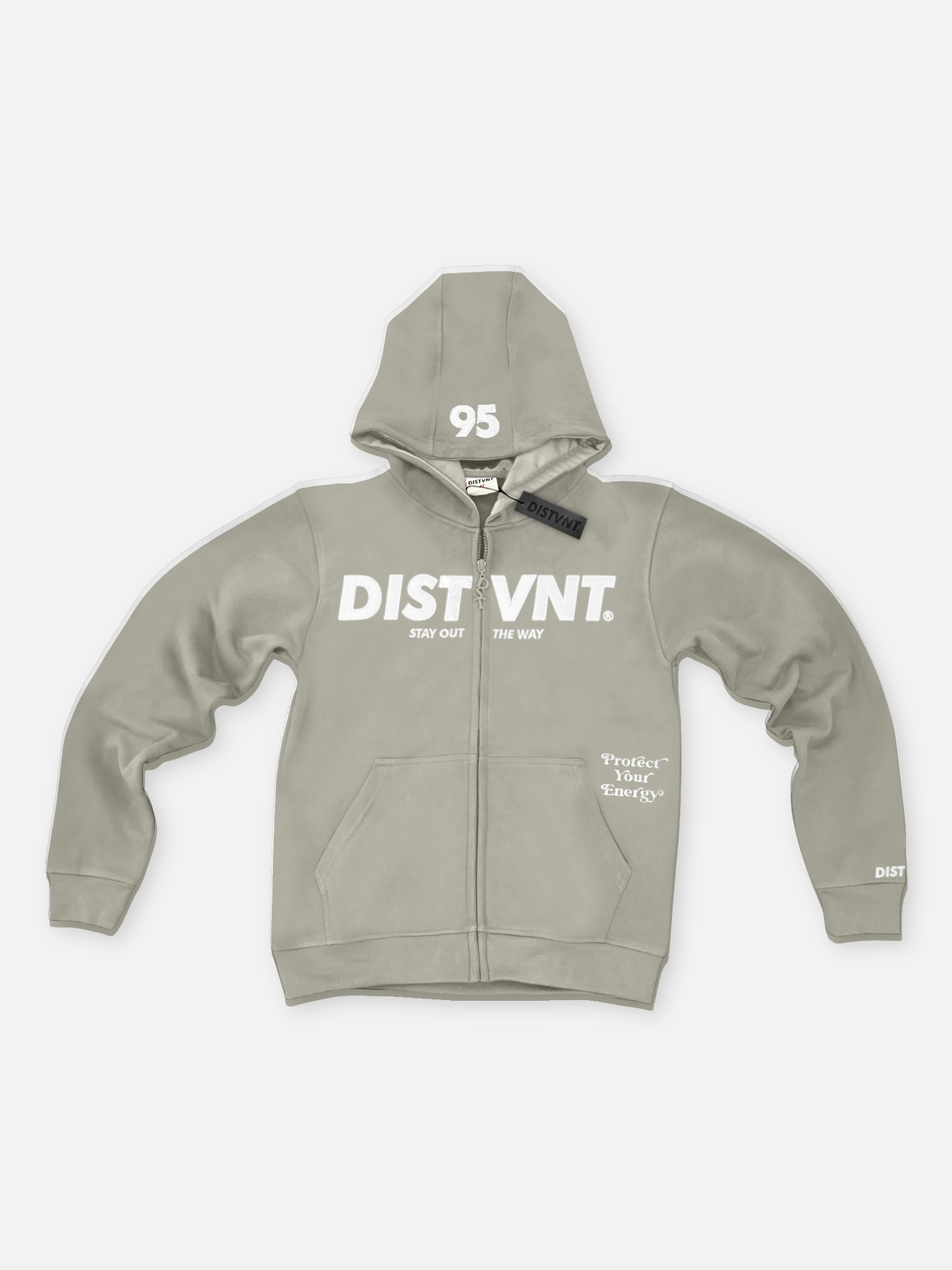 Stone Grey Zip Hoodie